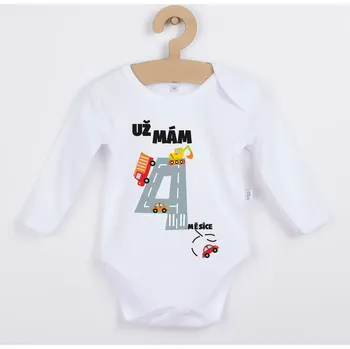 Dětské body s potiskem - Už mám 4 měsíce Velikost: 68