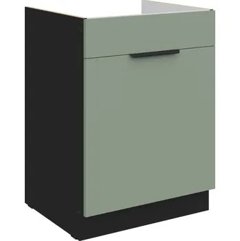 Kuchyňská skříňka 60 ZL 1S BB, Spodní kuchyňská zásuvková skříňka PREMIUM BOX, pod dřez Aria aquamarine​/černá