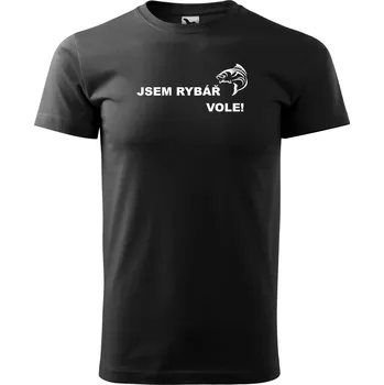 Pánské tričko Pánské tričko - Jsem rybář vole! Barva: ČERNÁ, Velikost: 5XL