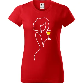 Dámské tričko s motivem vína Barva: ČERVENÁ, Velikost: 2XL