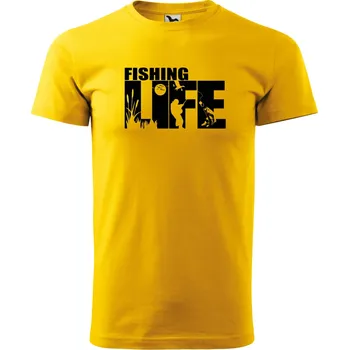 Pánské tričko - Život rybáře Barva: ŽLUTÁ, Velikost: XS