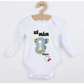 Dětské body s potiskem - Už mám 8 měsíců Velikost: 62