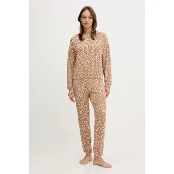 Dámské pyžamo Pyžamo United Colors of Benetton dámské, hnědá barva, 32QH3P04E 88X, vel. S