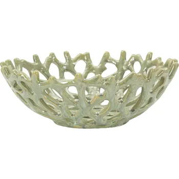 Keramická dekorativní miska Coral 35 cm zelená