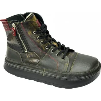 Dámská zimní obuv Kožená kotníková obuv LESTA 3335-0004 zelená stíraná Velikost: 38