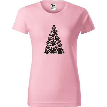 Dámské tričko Dámské tričko s Vánočním motivem Barva: Růžová, Velikost: XL