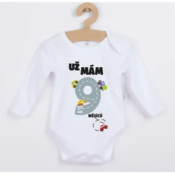 Dětské body s potiskem - Už mám 9 měsíců Velikost: 68