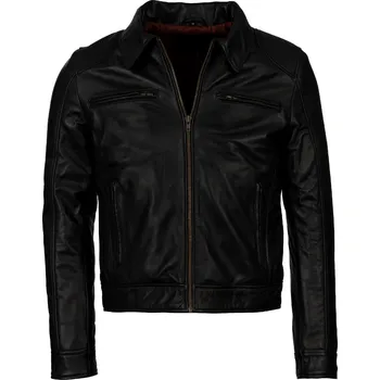 Pánská casual bunda Pánská Kožená Bunda Grant Winston Brixton Černá Velikost: XS