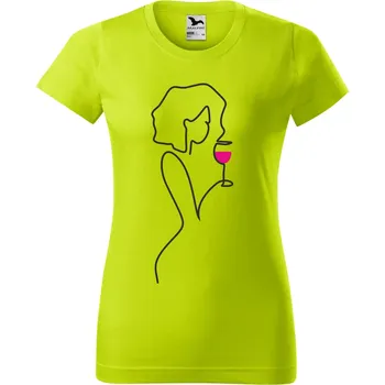 Dámské tričko s motivem vína Barva: LIMETKOVÁ, Velikost: L