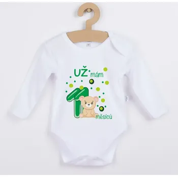 Dětské body s medvídkem - Už mám 11 měsíců Barva: Zelená, Velikost: 92