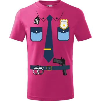 Chlapecké tričko Dětské tričko Policista Barva: TMAVĚ RŮŽOVÁ, Velikost: 134