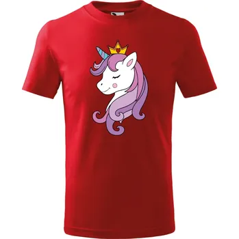 Dětské tričko Jednorožec Barva: ČERVENÁ, Velikost: 134