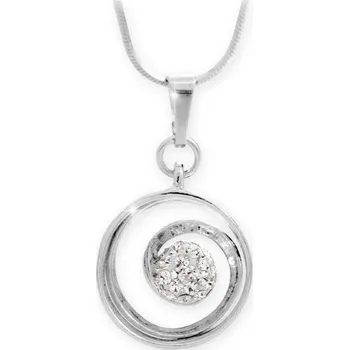Náhrdelník JSB Bijoux stříbrný náhrdelník Spirála s krystaly Swarovski