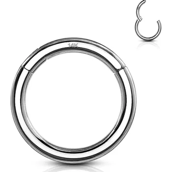 Piercing Atreya Otevírací segmentový kroužek s kloubem ze 14kt bílého zlata 585/1000 Velikost: 1 mm, Délka / Průměr: 6 mm