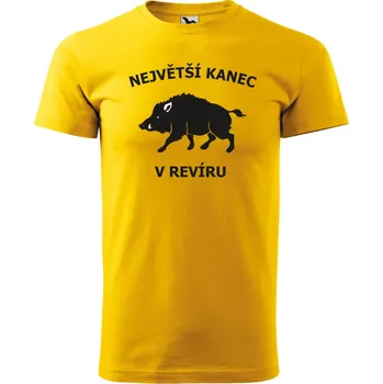 Pánské tričko Pánské tričko - Největší kanec v revíru Barva: ŽLUTÁ, Velikost: 5XL