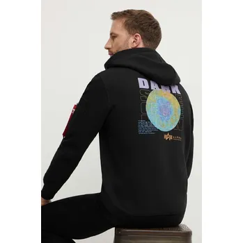 Pánská mikina Mikina Alpha Industries pánská, černá barva, s kapucí, s aplikací 108337.556 99F, vel. L