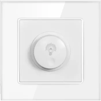 Elektrická zásuvka SRAN LED Otočný stmívač 230V/1Amax 15-300W v rámečku sklo bílý