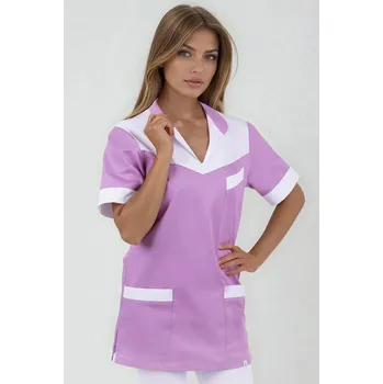 Zdravotnický oděv 2P SERVIS Halena dámská Paris Fialová/Bílá 3XL