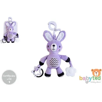 Hračka Teddies Chrastítko plyš 30 cm závěs na postýlku/kočárek 0 m+ babyted Zajíček