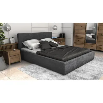 Postel Postel LINCOLN 120x200 tmavěšedá s úložným prostorem - manšestr - LINCOLN 90
