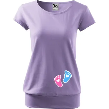 Dámské tričko Těhotenské tričko - Nožičky Barva: Fialová, Velikost: XL