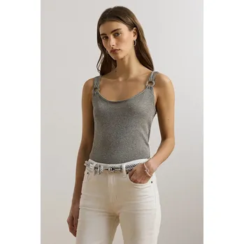 Top Lauren Ralph Lauren dámský, stříbrná barva, 200P01519 SLV, vel. L