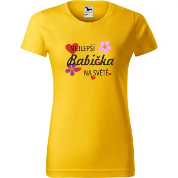 Dámské tričko s potiskem Nejlepší babička na světě Barva: ŽLUTÁ, Velikost: XL