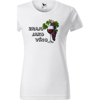 Dámské tričko Zraju jako víno Barva: Bílá, Velikost: 3XL