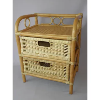 Zahradní úložný box Ratanová komoda 2 zásuvky ratan