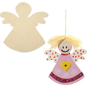 Vánoční dekorace AUREDNIK Anděl 11x12 cm dřevěný výřez k dozdobení a zavěšení