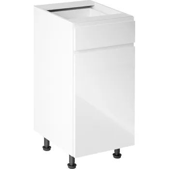 Kuchyňská linka Spodní skříňka, bílá / bílá extra vysoký lesk, pravá, AURORA D40S1