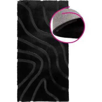 Koberec Koberec, černá/3D vzor, 100x140, PUFIN TYP 2