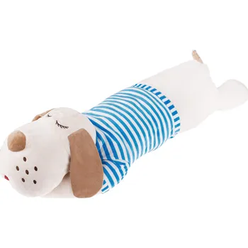 plyšák Plyšový pejsek, béžová / modrý pásek, 90cm, REXO TYP 2