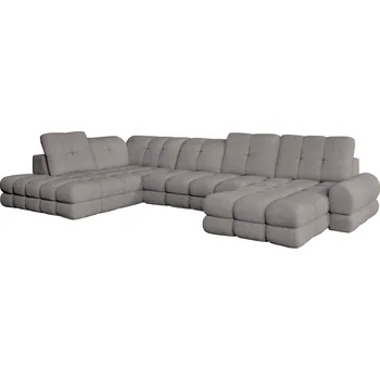 Sedací souprava Rozkládací sedací souprava s elektrickou funkcí výsuvu, béžovošedá Taupe, levá, TOLLO XL U ROH