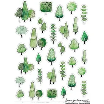 samolepka HuráPapír Samolepky A5 - Stromy