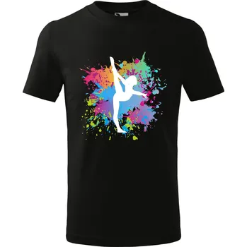 Dětské tričko Gymnastka Barva: ČERNÁ, Velikost: 158