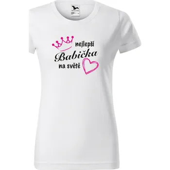 Dámské tričko Dámské tričko s potiskem - Nejlepší babička na světě Barva: Bílá, Velikost: 3XL