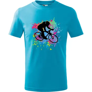 Chlapecké tričko Dětské tričko s motivem cyklistky Barva: TYRKYSOVÁ, Velikost: 134