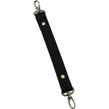 Pro Háčkování Sada kožený popruh 22 cm š. 2 cm černý s karabinou staromosaz