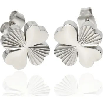 Náušnice Zlatnictví Helios Ocelové náušnice čtyřlístek