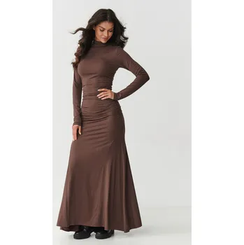 Makadamia M897 čokoládové S Dámské šaty Makadamia M897 čokoládové S