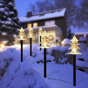 Vánoční světelná dekorace Venkovní zapichovací LED dekorace strom 5 ks