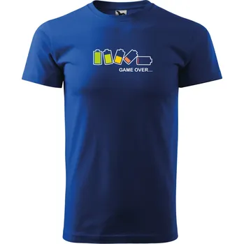 Pánské tričko s potiskem Game over Barva: Modrá, Velikost: 4XL