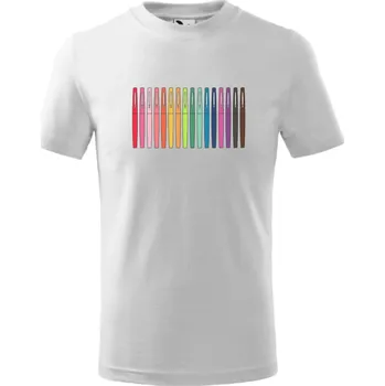 Chlapecké oblečení Dětské tričko Propisky Barva: Bílá, Velikost: 110