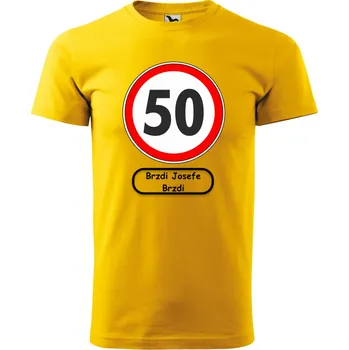 Pánské tričko k narozeninám - Se značkou Barva: ŽLUTÁ, Velikost: S