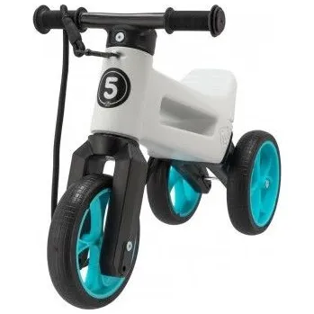 Dětské vozidlo Odrážedlo FUNNY WHEELS Rider SuperSport bílé/tyrkys 2v1+popruh,výš.sedla28/30cm nos.25kg 18m+v sáčku