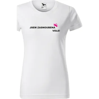 Dámské tričko Dámské tričko - Jsem zasnoubená vole! Barva: Bílá, Velikost: 3XL