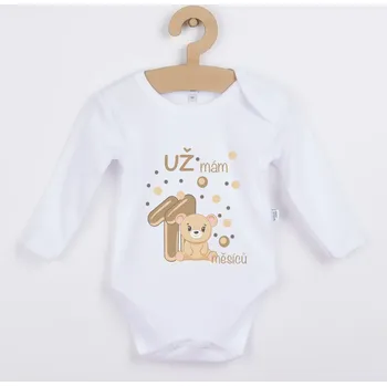 Kojenecký body Dětské body s medvídkem - Už mám 11 měsíců Barva: HNĚDÁ, Velikost: 80