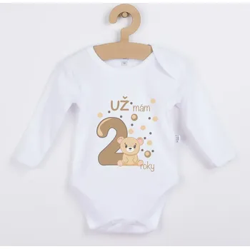 Kojenecký body Dětské body s medvídkem - Už mám 2 roky Barva: HNĚDÁ, Velikost: 80