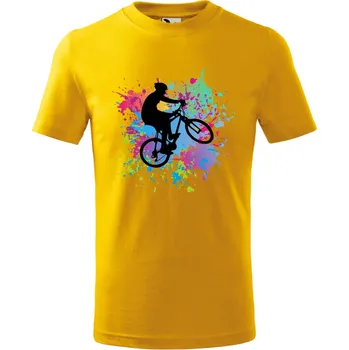 Chlapecké oblečení Dětské tričko s potiskem cyklisty Barva: ŽLUTÁ, Velikost: 158